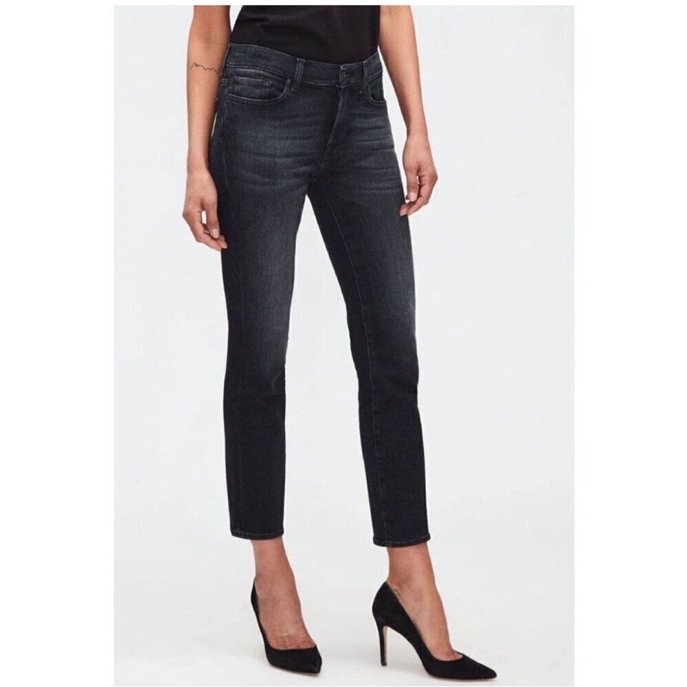 7 For All Mankind Roxanne Black Wash Ankle Jeans